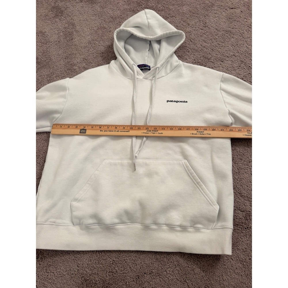 Patagonia P-6 Logo Responsibili-Tee Hoodie White Pullover Sweatshirt Mens Large - Picture 6 of 9